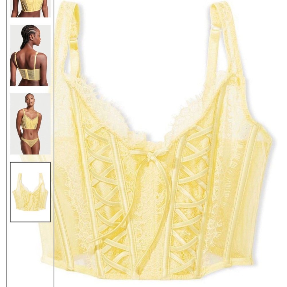 NWT Victoria Secret Dream Angels Lace Unlined Non Wired Corset Bra Top